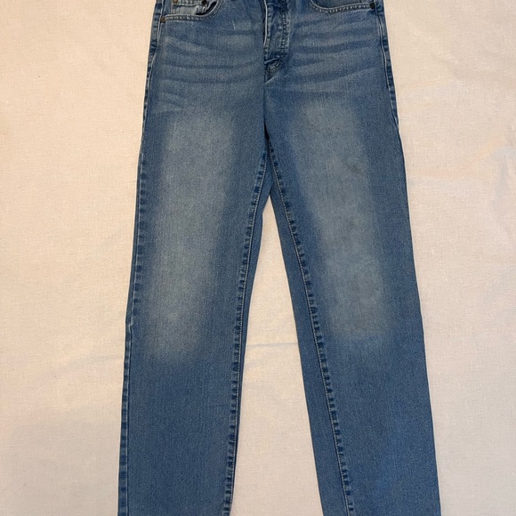 MAN BooHooMan Blue Denim Jeans size 30x31 Fastening Buttons Up 100% Cotton - Picture 1 of 9